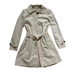 LOFT Cream/Tan Button-down Peacoat | Size M